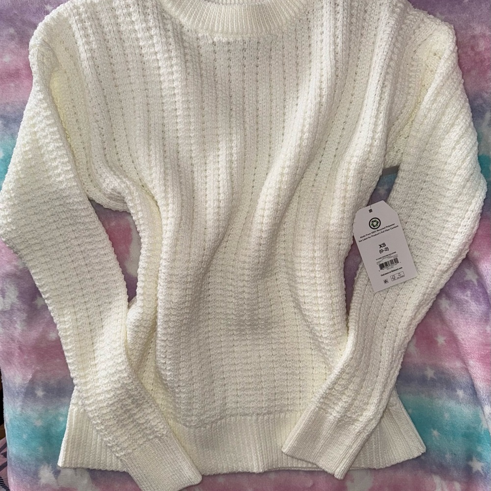 Time and Tru white Knit Sweater